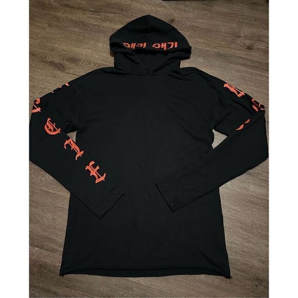 Eggie Brand Women’s Graphic Long Sleeve Hoodie Lightweight Black Size Small - Picture 1 of 9